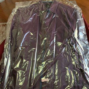 Dress Shirt Large Slim Fit Long Sleeve Button Down YD Purple Navy